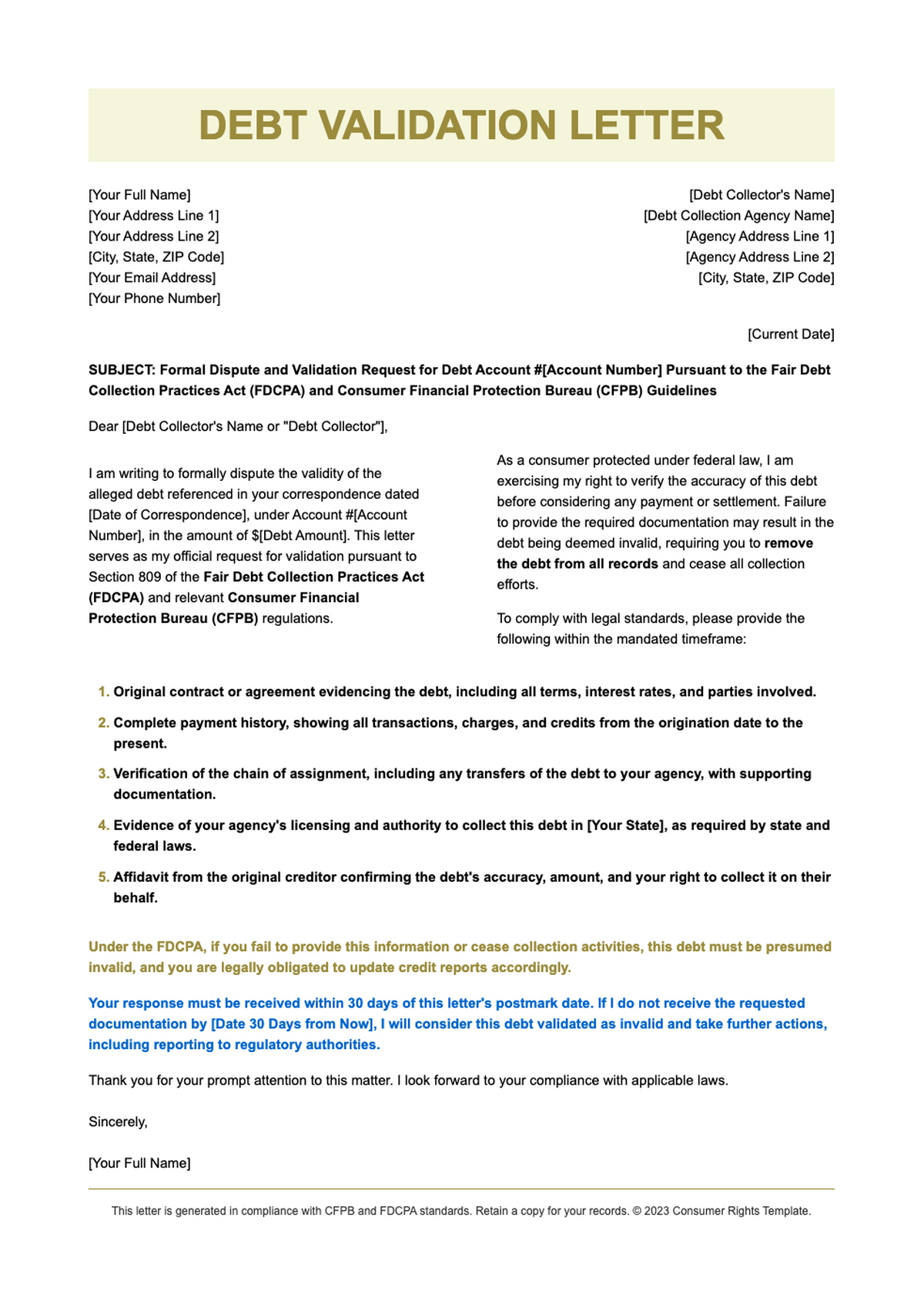 CFPB Debt Validation Letter Template with Fillable Fields_variant_3